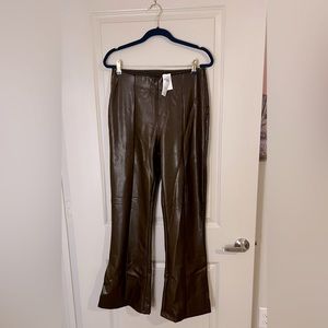 Abercrombie Women's Split-Hem Vegan Leather Slim Flare Pant